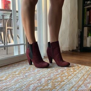 PINK&PEPPER Maroon Heeled Bootie
